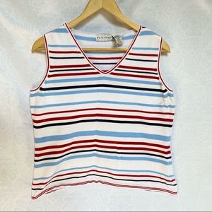 Vintage tank/sweater-vest white/red/blue/black L